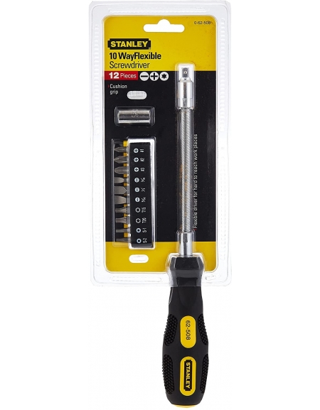 Tournevis flexible porte-embouts 10 embouts Stanley