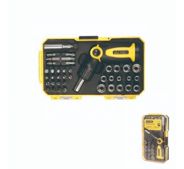 SET 46PCS TOURNEVIS A CLIQUET FORME PISTOLET