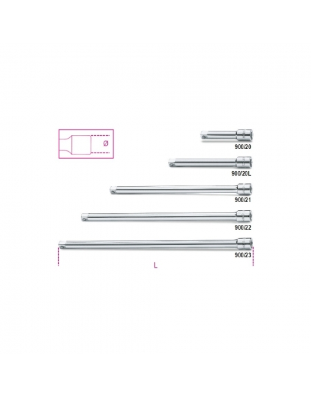 900/20 RALLONGE CARRES MALE ET FEMELLE 1/4"