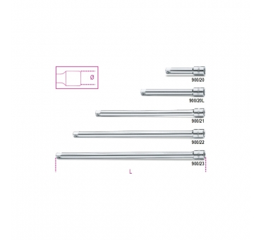 900/20L RALLONGE CARRES MALE ET FEMELLE 1/4"