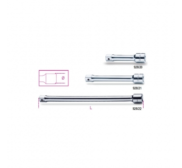928/22 RALLONGE CARRES MALE ET FEMELLE 3/4" L380 34MM