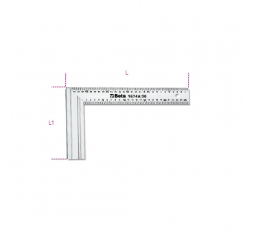 1674A/400 EQUERRE DE MENUISIER LAME EN ACIER TALON EN ALU DOUBLE ECHELLE MILLIMETRIQUE