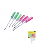 JEUX DE 6 TOURNEVIS MANCHE CRISTAL