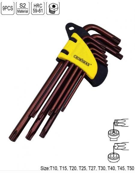 JEU 9 CLES TORX EXTRA LONG S2