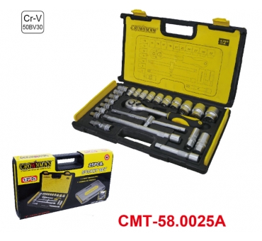 COFFRET DE DOUILLE 1/2" 25PCS