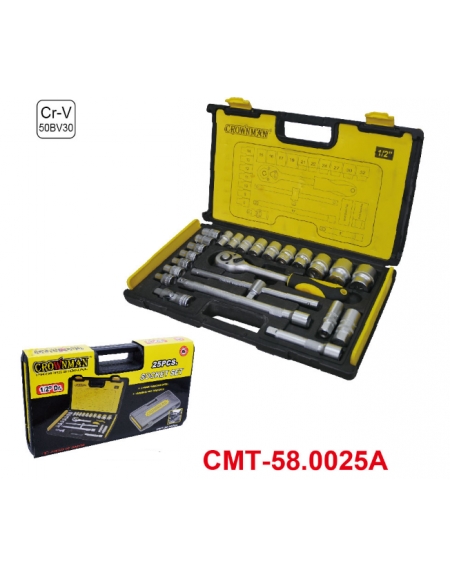 COFFRET DE DOUILLE 1/2" 25PCS